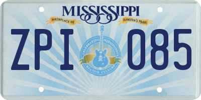 MS license plate ZPI085