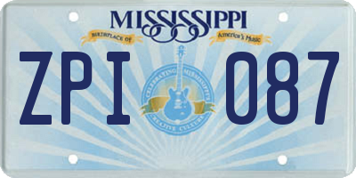 MS license plate ZPI087