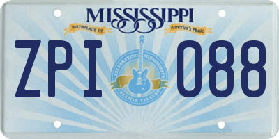 MS license plate ZPI088