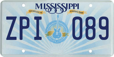 MS license plate ZPI089