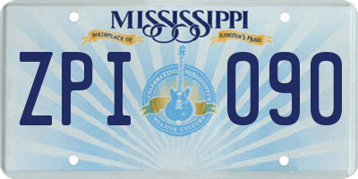 MS license plate ZPI090