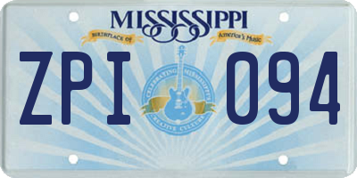 MS license plate ZPI094