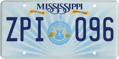 MS license plate ZPI096