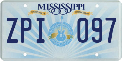 MS license plate ZPI097