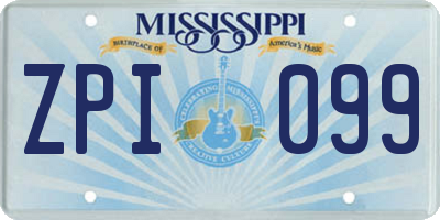 MS license plate ZPI099