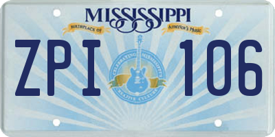 MS license plate ZPI106