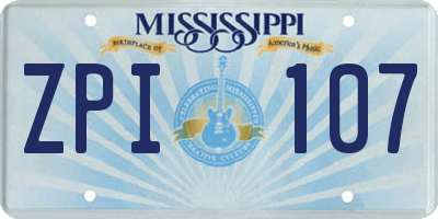 MS license plate ZPI107