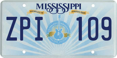 MS license plate ZPI109