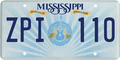 MS license plate ZPI110