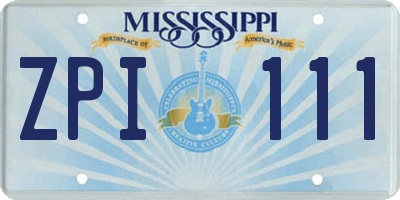 MS license plate ZPI111
