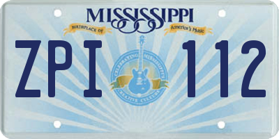 MS license plate ZPI112