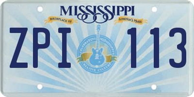 MS license plate ZPI113