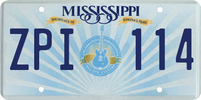 MS license plate ZPI114