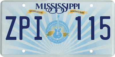 MS license plate ZPI115