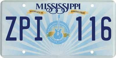 MS license plate ZPI116