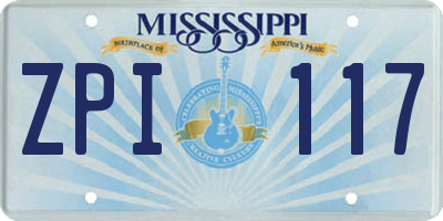 MS license plate ZPI117