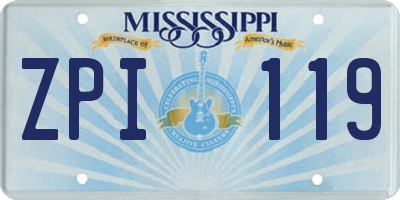MS license plate ZPI119