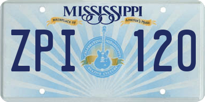 MS license plate ZPI120