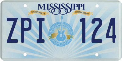MS license plate ZPI124