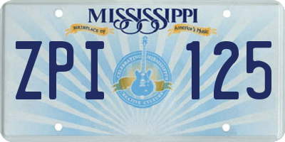 MS license plate ZPI125