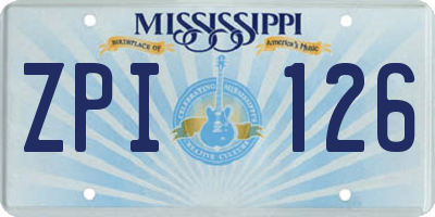 MS license plate ZPI126