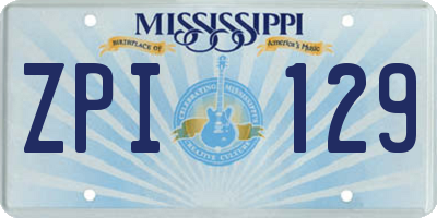 MS license plate ZPI129