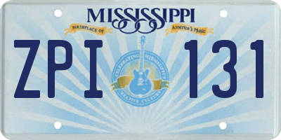 MS license plate ZPI131