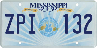 MS license plate ZPI132