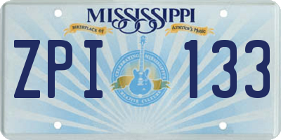 MS license plate ZPI133