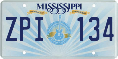MS license plate ZPI134