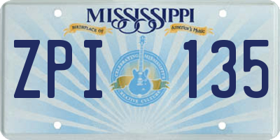 MS license plate ZPI135