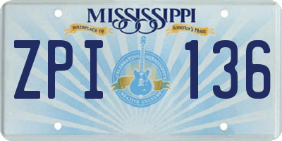 MS license plate ZPI136