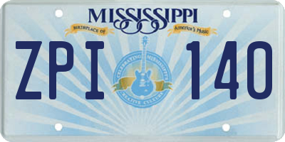 MS license plate ZPI140