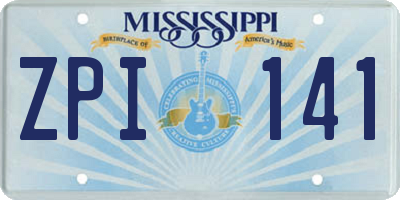 MS license plate ZPI141