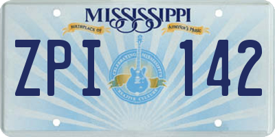MS license plate ZPI142