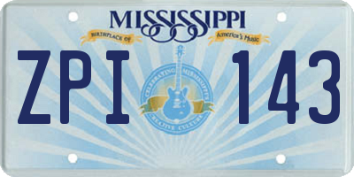 MS license plate ZPI143
