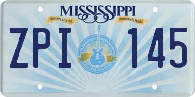 MS license plate ZPI145