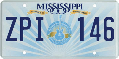 MS license plate ZPI146