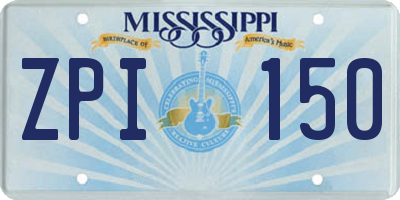 MS license plate ZPI150