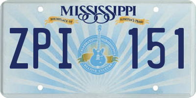 MS license plate ZPI151