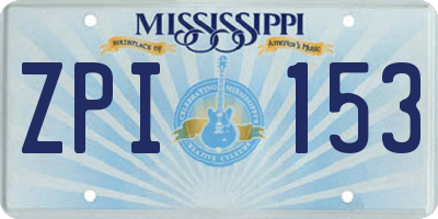 MS license plate ZPI153