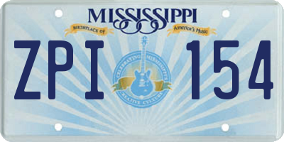 MS license plate ZPI154