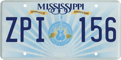MS license plate ZPI156