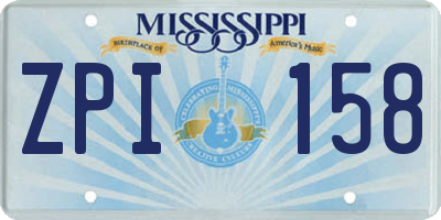 MS license plate ZPI158