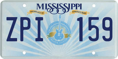 MS license plate ZPI159