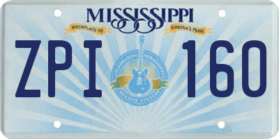 MS license plate ZPI160