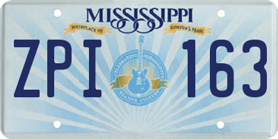 MS license plate ZPI163