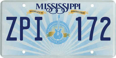 MS license plate ZPI172