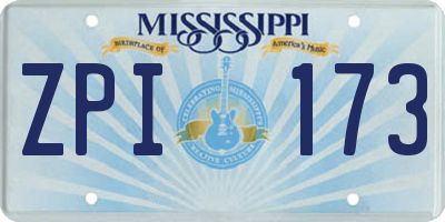 MS license plate ZPI173