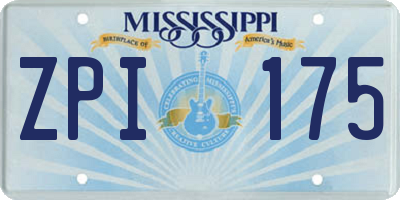 MS license plate ZPI175